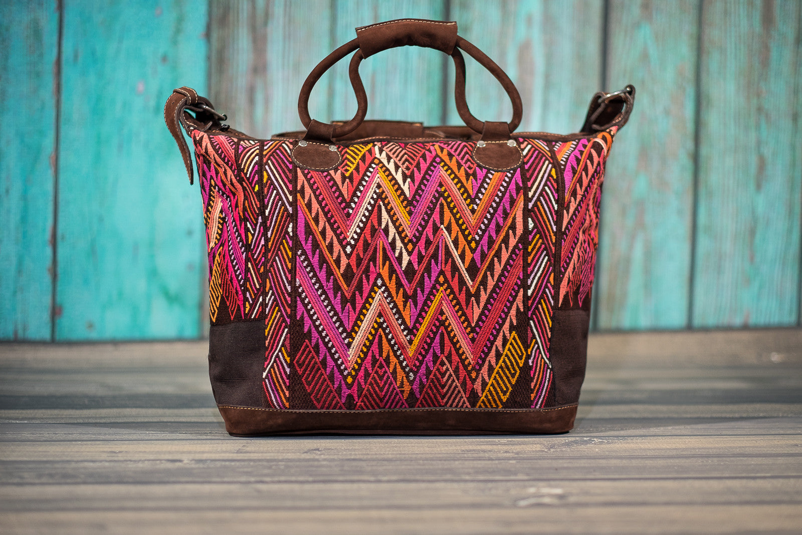 Huipil Overnighter Tote Bag Cross Body Purse Diaper Bag Sunset