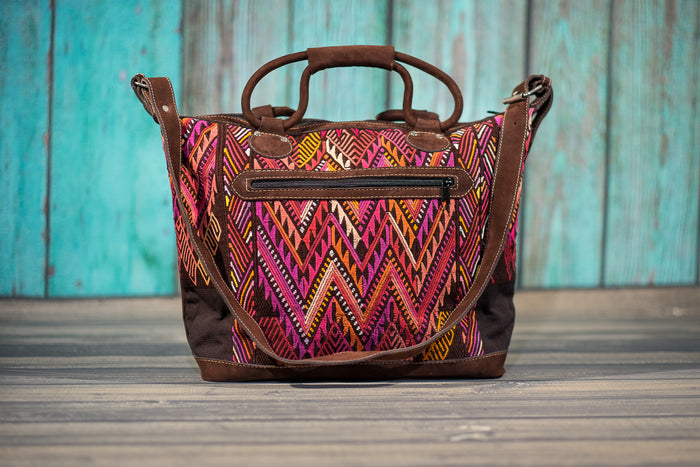Huipil Overnighter Tote Bag Cross Body Purse Diaper Bag Sunset
