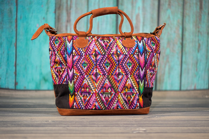 Huipil Overnighter Tote Bag Cross Body Purse Diaper Bag Citrus