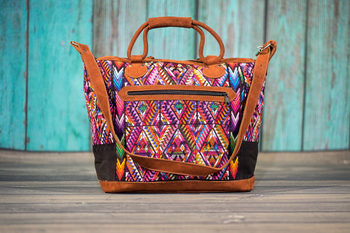 Huipil Overnighter Tote Bag Cross Body Purse Diaper Bag Citrus