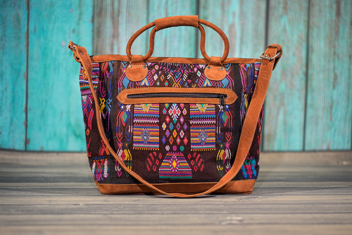 Huipil Overnighter Tote Bag Cross Body Purse Diaper Bag Mayan Magic