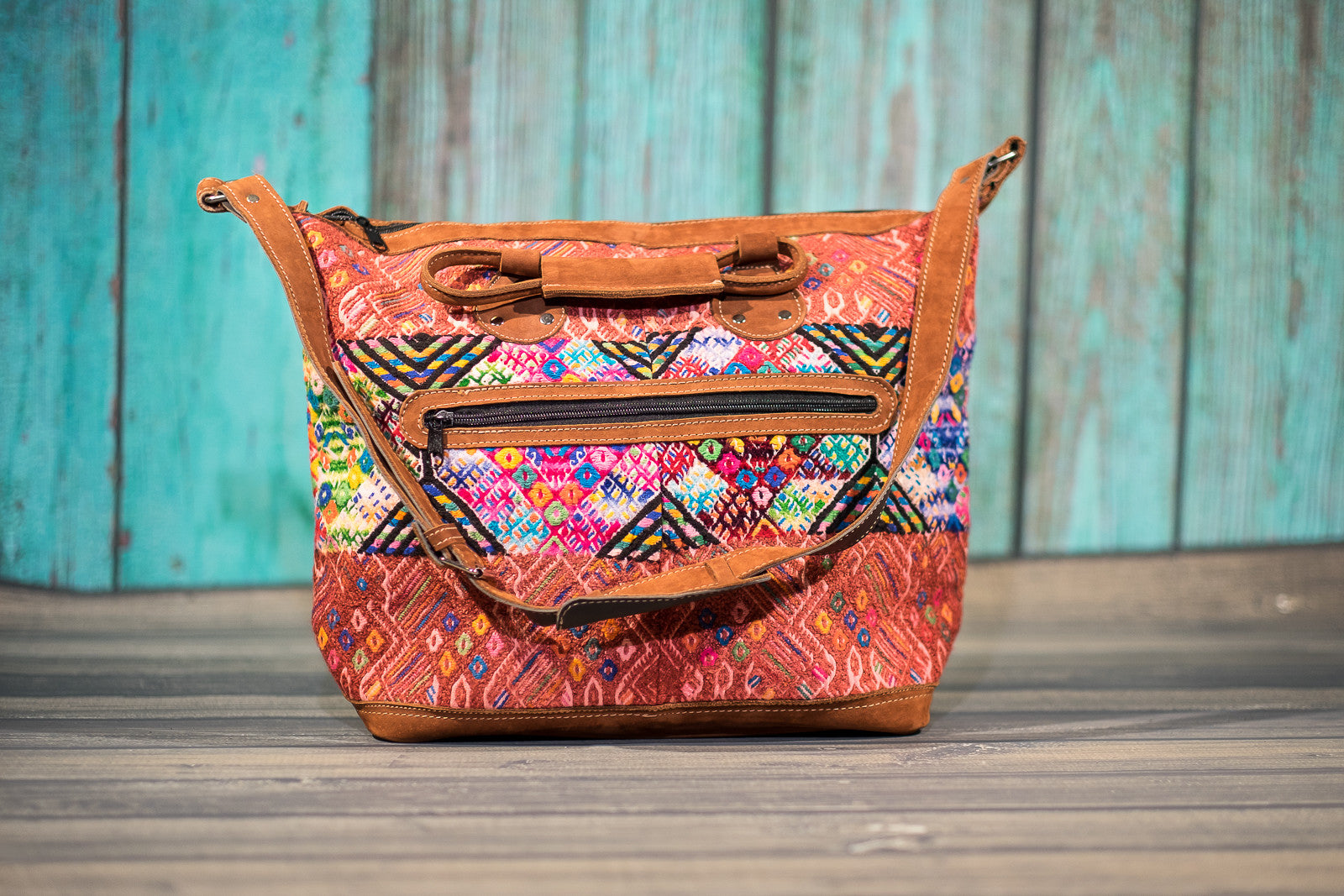 Huipil Overnighter Tote Bag Cross Body Purse Diaper Bag Water Colors