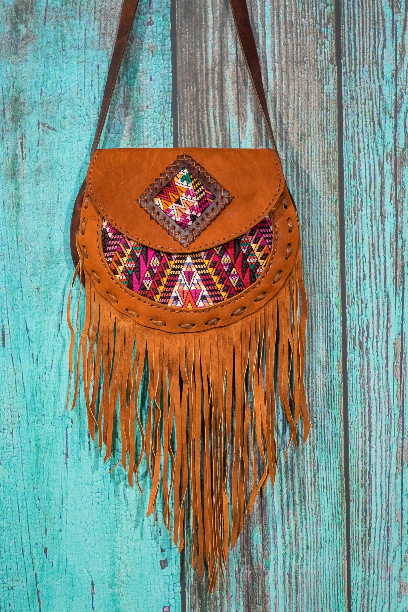 crossbody leather fringe purse