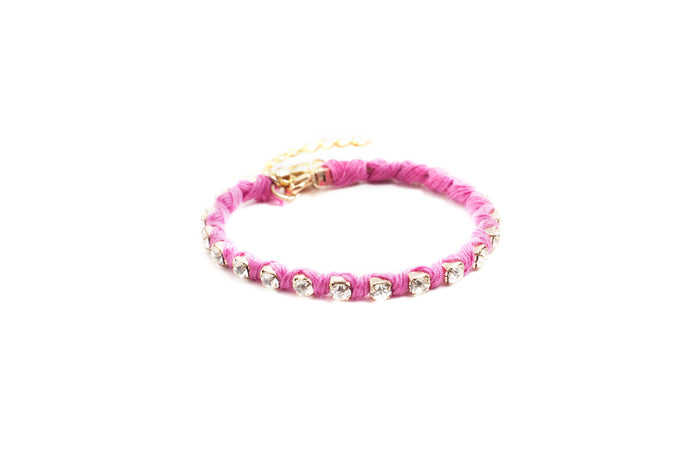 Rhinestone Bracelet Pink
