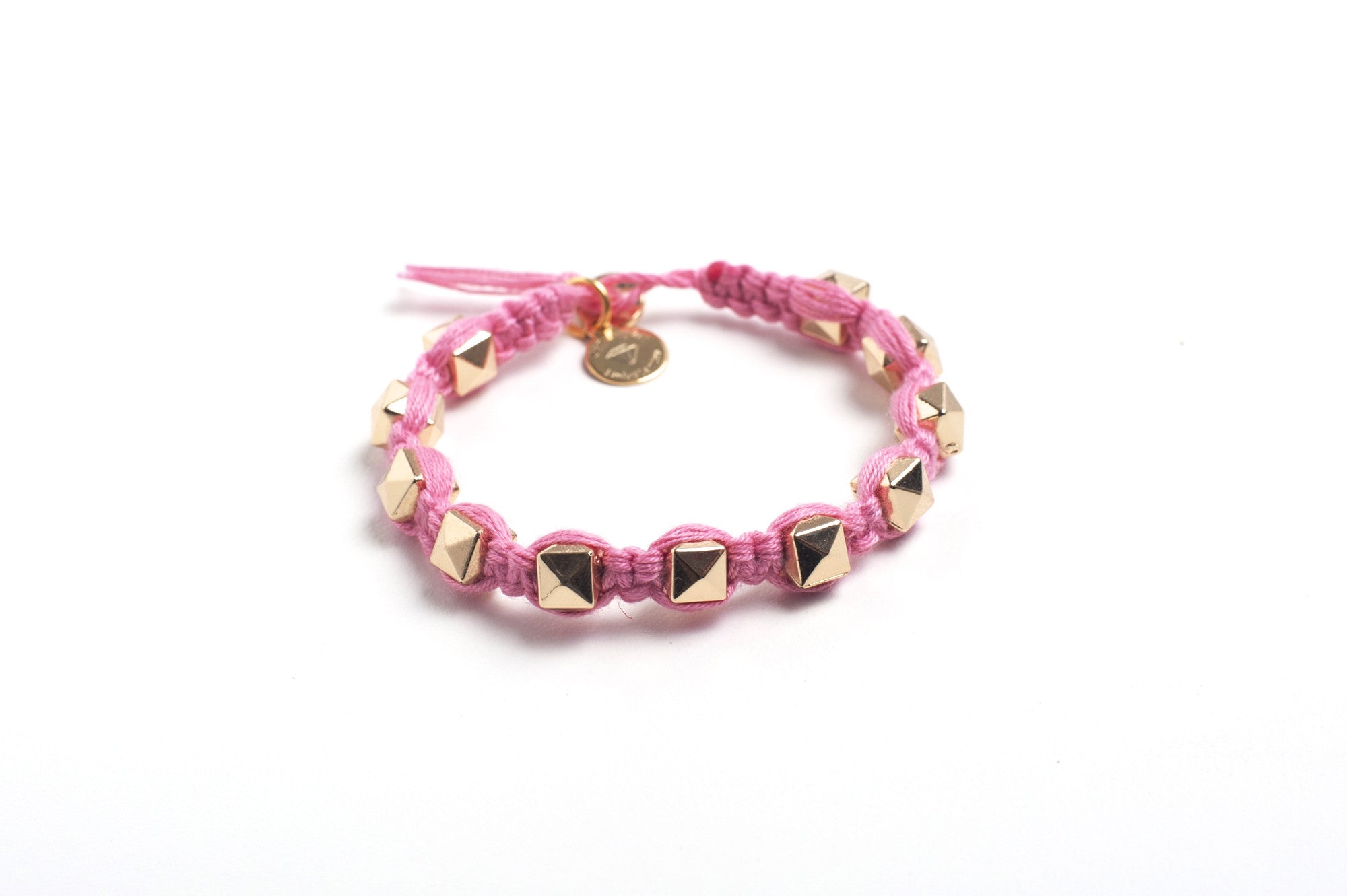 Pink Flat Spike Bracelet