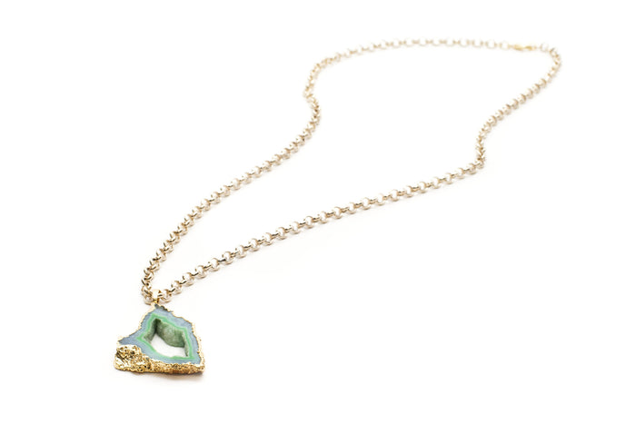 Agate Necklace sea foam green