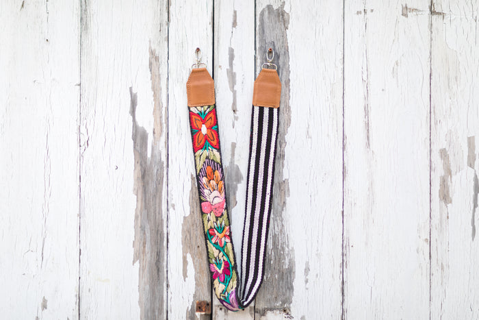 Vintage Huipil Bag Strap wild flowers