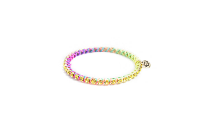 Neon Rainbow Crystal Bangles