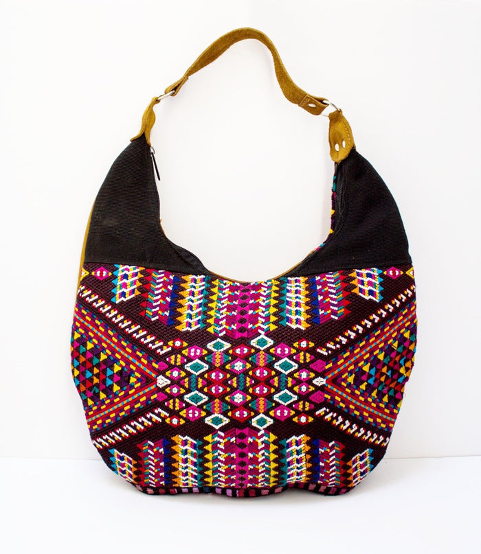 Curved Huipil Hobo Bag Maya