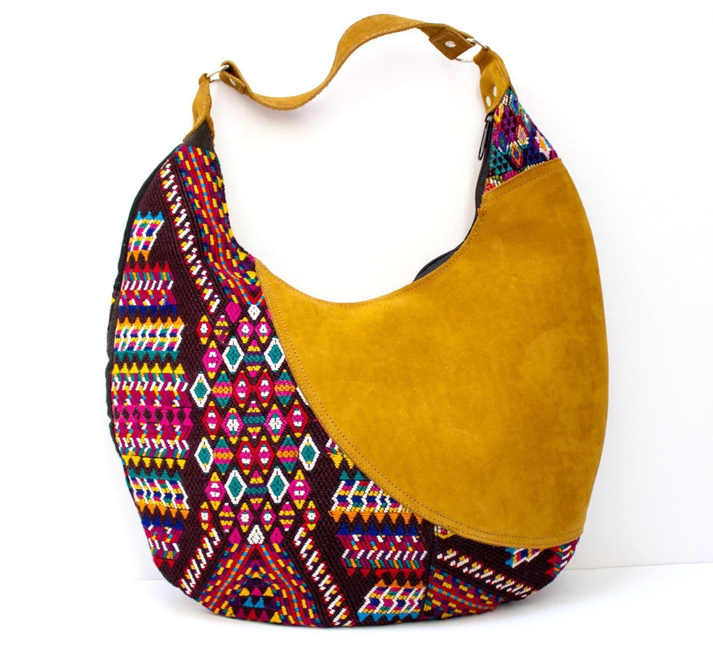 Curved Huipil Hobo Bag Maya Gypsies and Debutantes