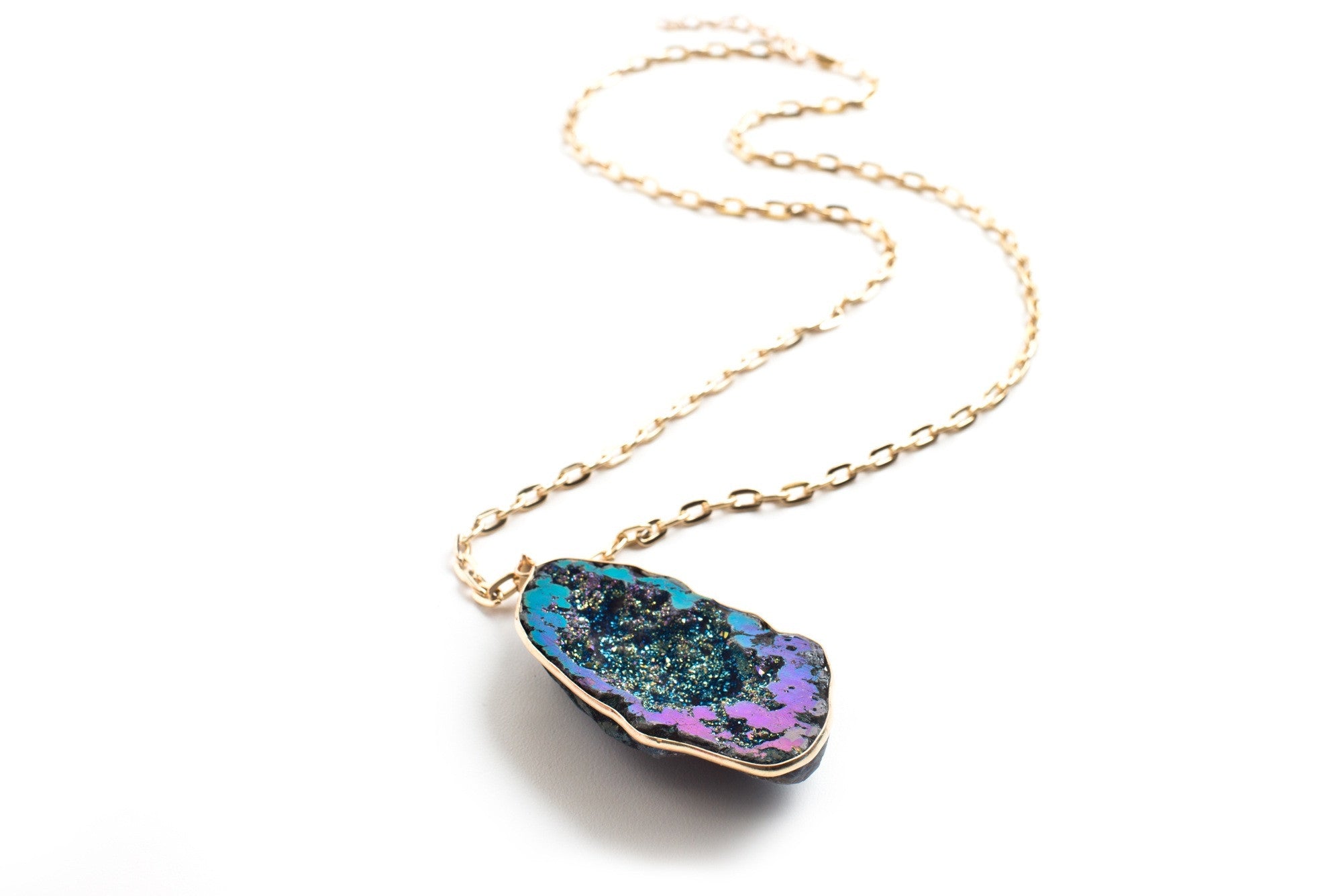 Iridescent Geode Necklace