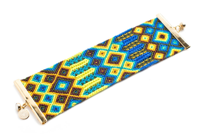 Extra Wide Friendship Bracelet Cuff (Sapphire Sands)