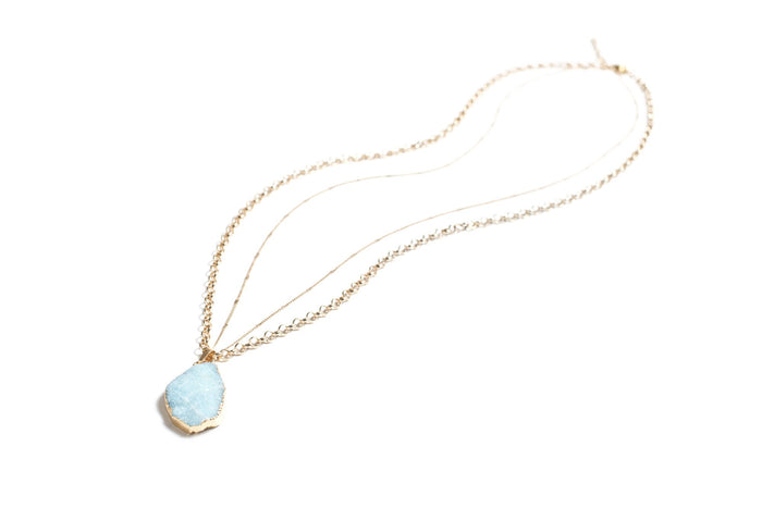 Blue druzy necklace