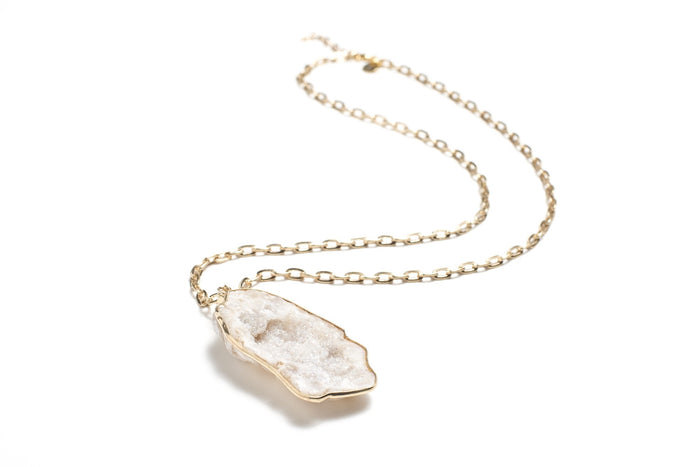 White Geode Necklace