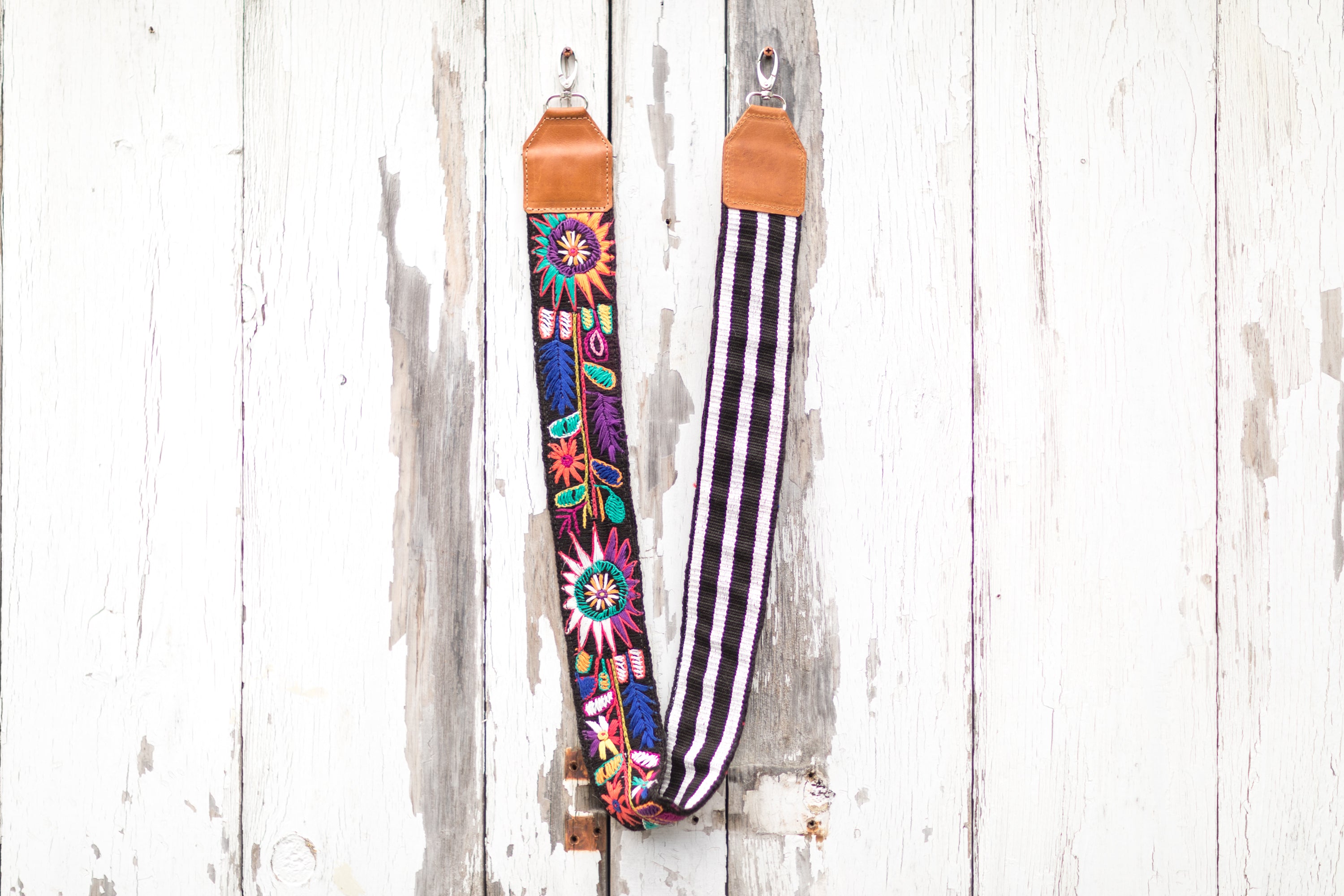 Vintage Huipil Bag Strap sunflowers