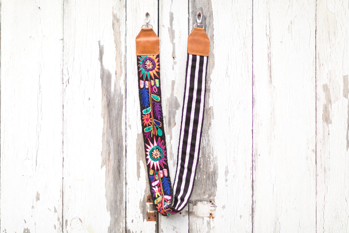 Vintage Huipil Bag Strap sunflowers