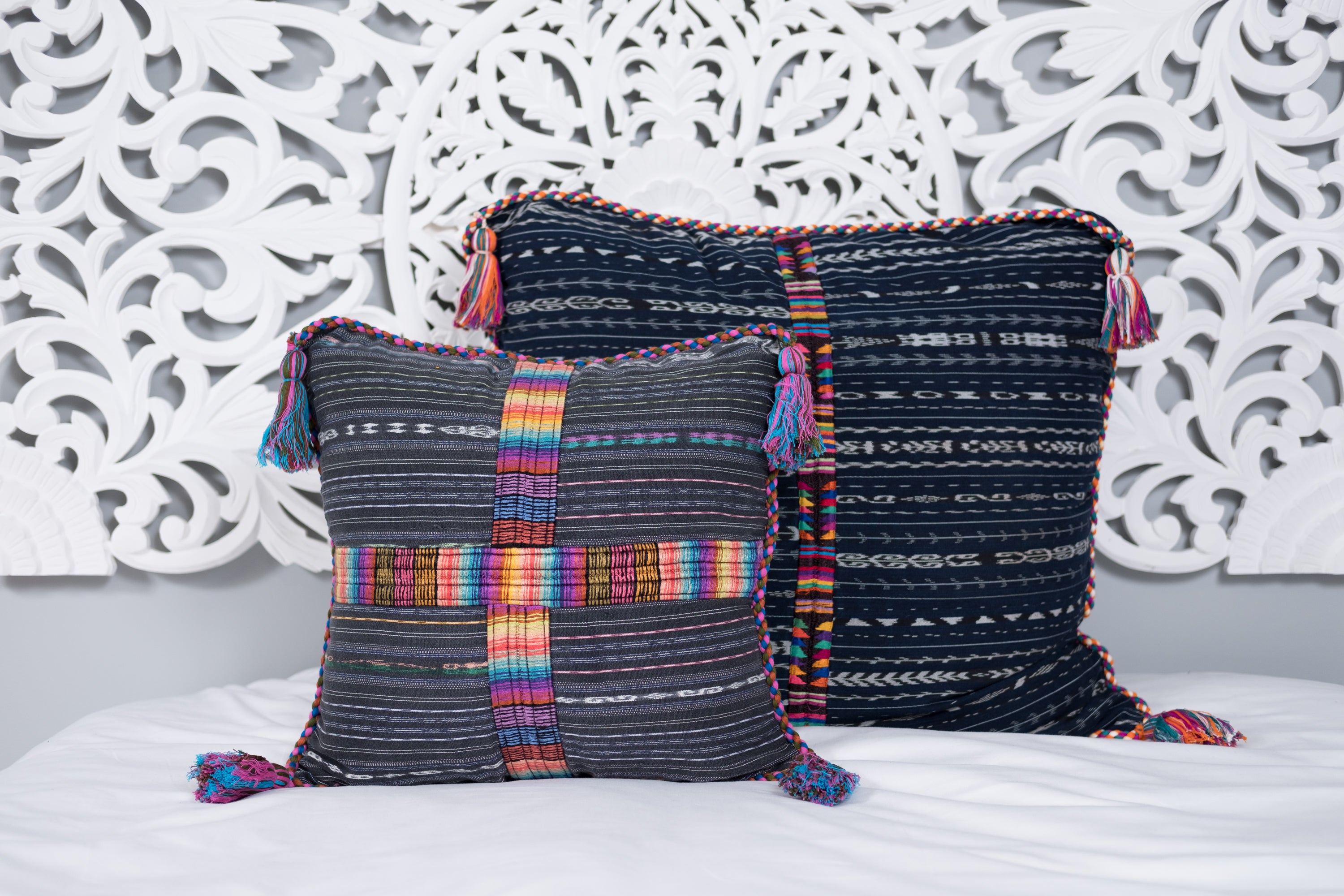 Ikat Cortes Huipil Pillow Cover Electronika