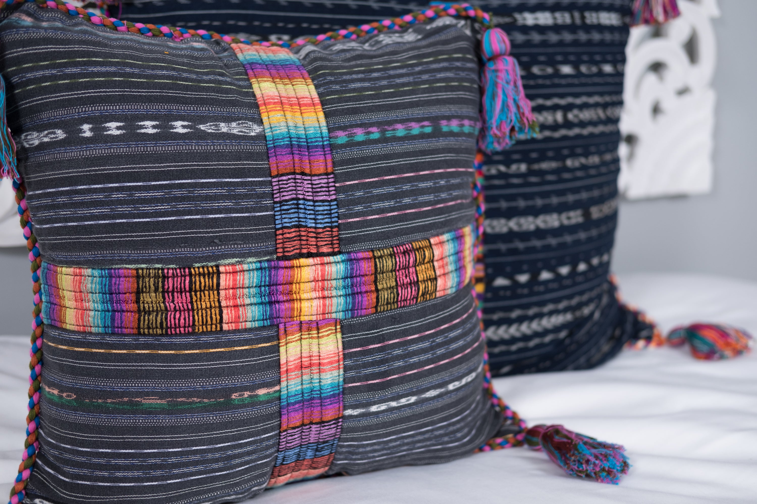 Ikat Cortes Huipil Pillow Cover Electronika