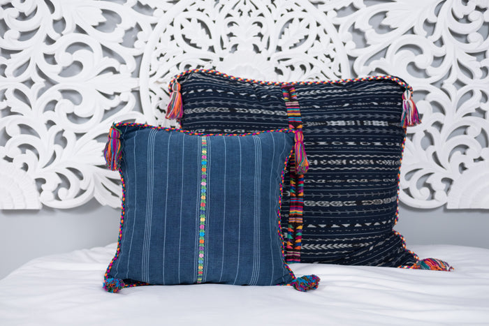 Cortes Huipil Pillow Cover Denim Lover