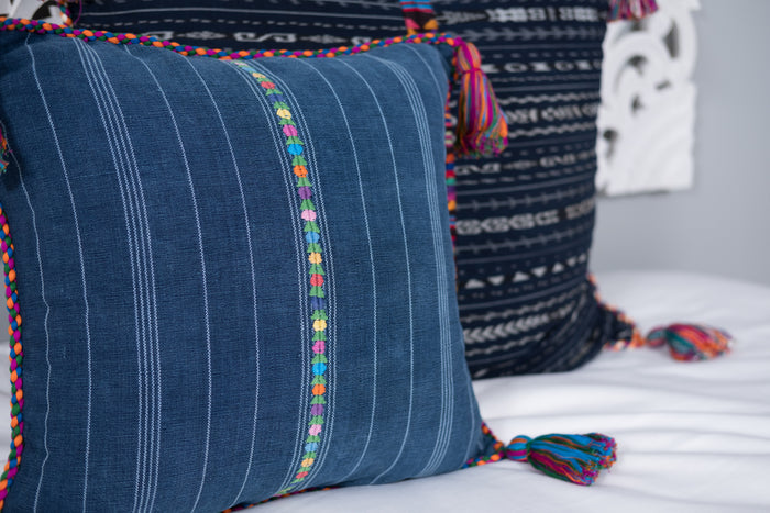 Cortes Huipil Pillow Cover Denim Lover
