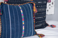 Cortes Huipil Pillow Cover Denim