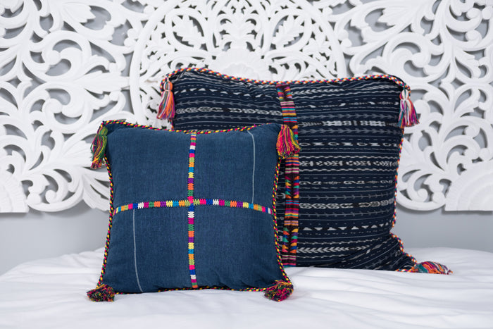 Cortes Huipil Pillow Cover  Indigo Denim Siesta