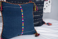 Cortes Huipil Pillow Cover Indigo Denim Fiesta Two