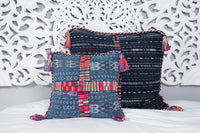 Ikat Cortes Huipil Pillow Cover Indigo Denim #2