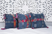 Ikat Cortes Huipil Pillow Cover Indigo Denim #3