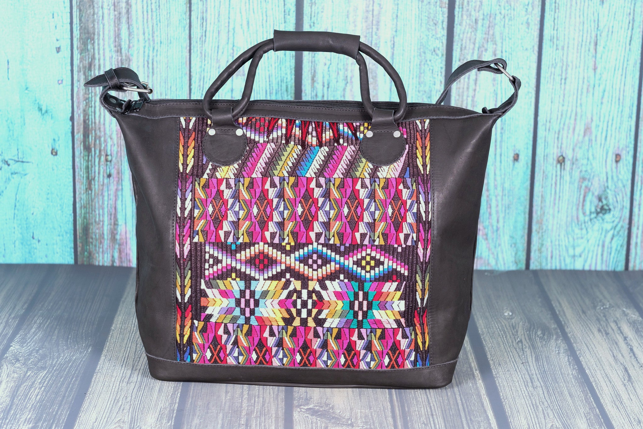 Overnighter Tote Bag Cross Body Purse Diaper Bag black leather