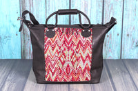 Overnighter Tote Bag Cross Body Purse Diaper Bag black leather