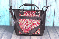 Overnighter Tote Bag Cross Body Purse Diaper Bag black leather